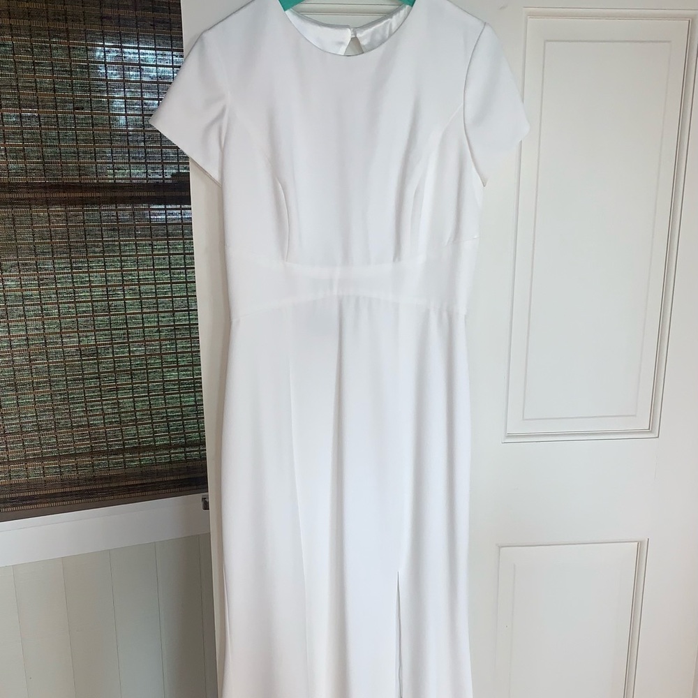Amsale Harleee Ivory Crepe Bridesmaid Dress